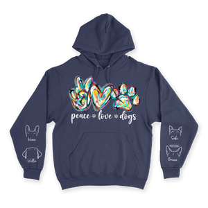 Peace, Love & Dogs - Custom Hoodie